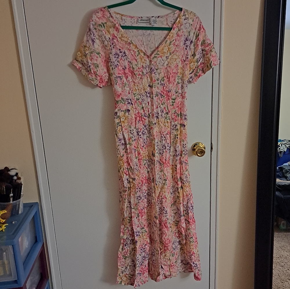Vintage floral button maxi